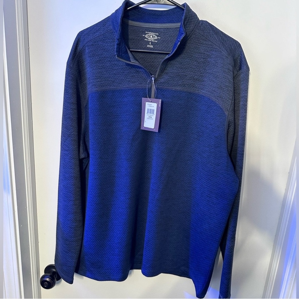 G.H. Bass Blue Quarter-Zip Pullover
